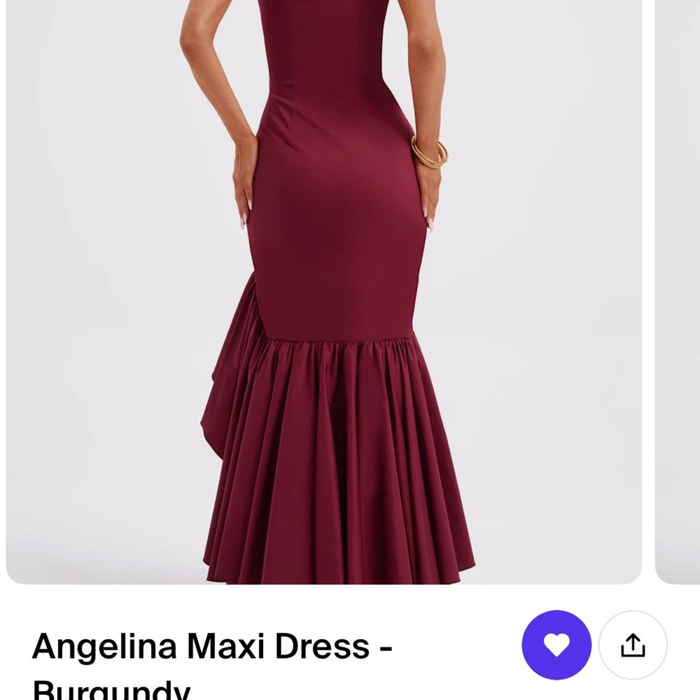 Red Asymmetrical Ruffled Maxi Dress - Picture 3 of 15